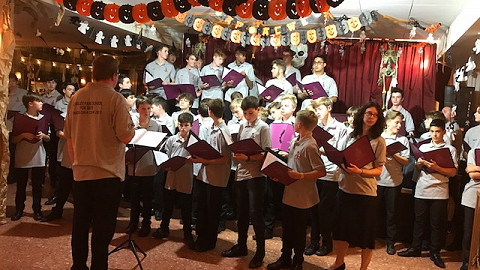 A school music tour group perform in Costa Brave in the Autumn