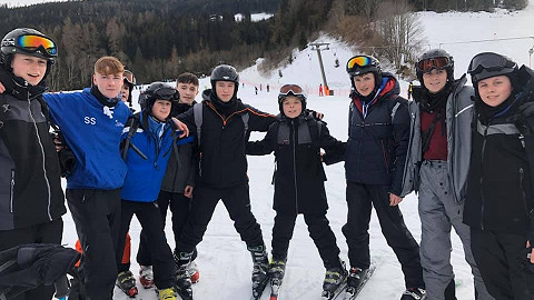school ski trip group in Radstadt in Austria
